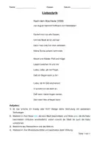 Vorschau - Arbeitsblätter - Liebeslyrik - Übung Gedichtsanalyse (inkl. Lösungen) - Deckblatt