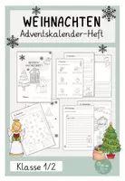 Vorschau - Mal- und Bastelvorlagen - Adventskalender Weihnachten Heft mit 24 Aufgaben für jeden Tag Version 2 - Deckblatt