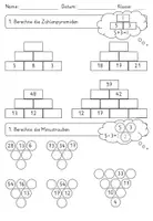 Vorschau - Arbeitsblätter - Spielerisch Mathe üben - Zahlenmauern, Minustrauben - kostenlos - Seite 1