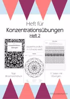Vorschau - Arbeitsblätter - Heft für Konzentrationsübungen - Heft 2 (inkl. Lösungen) - Deckblatt