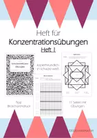 Vorschau - Arbeitsblätter - Heft für Konzentrationsübungen - Heft 1 (inkl. Lösungen) - Deckblatt