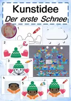 Vorschau - Mal- und Bastelvorlagen - Kunstidee im Winter Schnee - Deckblatt