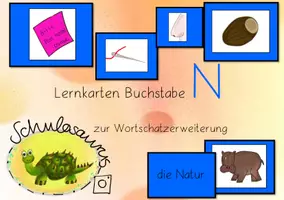 Vorschau - Bildkarten - Bild-Wort-Lernkarten Buchstabe N - Deckblatt
