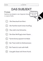 Vorschau - Arbeitsblätter - Das Subjekt Übungen (II) | differenziert - leicht - Seite 2