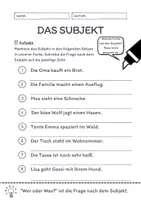 Vorschau - Arbeitsblätter - Das Subjekt Übungen (II) | differenziert - leicht - Seite 3
