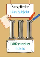 Vorschau - Arbeitsblätter - Das Subjekt Übungen (III) | differenziert - leicht - Deckblatt