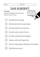 Vorschau - Arbeitsblätter - Das Subjekt Übungen (III) | differenziert - leicht - Seite 2