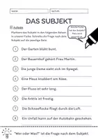Vorschau - Arbeitsblätter - Das Subjekt Übungen (IV) | differenziert - leicht - Seite 3