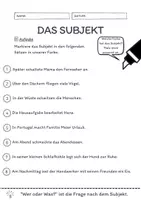 Vorschau - Arbeitsblätter - Das Subjekt Übungen (II) | differenziert - mittel - Seite 1
