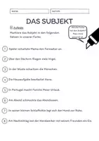 Vorschau - Arbeitsblätter - Das Subjekt Übungen (II) | differenziert - mittel - Seite 2