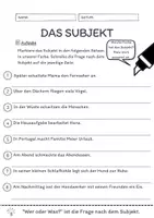 Vorschau - Arbeitsblätter - Das Subjekt Übungen (II) | differenziert - mittel - Seite 3