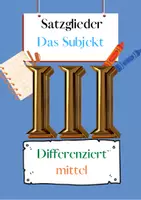 Vorschau - Arbeitsblätter - Das Subjekt Übungen (III) | differenziert - mittel - Deckblatt