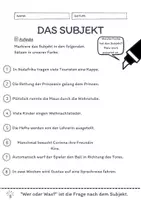 Vorschau - Arbeitsblätter - Das Subjekt Übungen (III) | differenziert - mittel - Seite 1