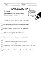 Vorschau - Arbeitsblätter - Das Subjekt Übungen (III) | differenziert - mittel - Seite 2