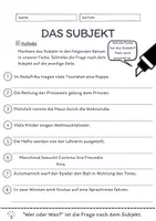 Vorschau - Arbeitsblätter - Das Subjekt Übungen (III) | differenziert - mittel - Seite 3