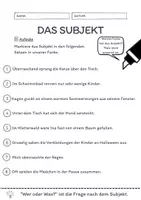 Vorschau - Arbeitsblätter - Materialpaket Das Subjekt Übungen | leicht - mittel - schwer (wachsendes Paket) - Seite 2
