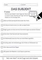 Vorschau - Arbeitsblätter - Das Subjekt Übungen (V) | differenziert - mittel - Seite 3