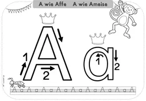 Vorschau - Arbeitsblätter - Buchstaben zum Nachspuren in Druckschrift (mit Richtungspfeilen) - Seite 3