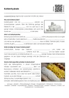 Vorschau - Arbeitsblätter - Kohlenhydrate (Arbeitsblatt mit Erklärvideo) - Deckblatt