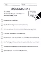 Vorschau - Arbeitsblätter - Das Subjekt Übungen (I) | differenziert - schwer - Seite 2