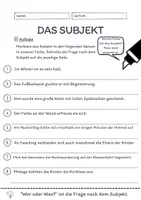 Vorschau - Arbeitsblätter - Das Subjekt Übungen (I) | differenziert - schwer - Seite 3