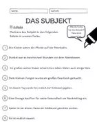 Vorschau - Arbeitsblätter - Das Subjekt Übungen (II) | differenziert - schwer - Seite 2