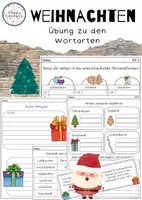 Vorschau - Arbeitsblätter - Weihnachten Übung zu den Wortarten - Deckblatt
