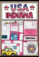 Vista previa - Hojas de trabajo - USA - Indiana (Fact Sheets, Worksheets and Games) - Portada