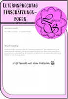 Vorschau - Anderer Materialtyp - Elternsprechtag: Einschätzungsbogen (Sekundarstufe) - Seite 1
