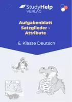 Vorschau - Arbeitsblätter - Aufgabenblatt Deutsch: Satzglieder - Attribute (6. Klasse) - Deckblatt
