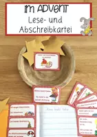 Vorschau - Stationenlernen - Advent / Weihnachten - Lese- und Abschreibkartei - Deckblatt