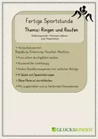 Vorschau - Stundenentwürfe - Ringen und Raufen - Einführungsstunde – Vertrauen aufbauen, erster Körperkontakt (Fertige Sportstunde) - Deckblatt