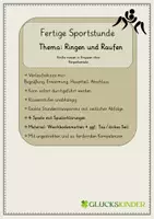 Vorschau - Stundenentwürfe - Ringen und Raufen - Kräfte messen in Gruppen ohne Körperkontakt (Fertige Sportstunde) - Deckblatt