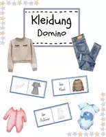 Vorschau - Spiele - Domino / Lesespiel zum Thema Kleidung - Deckblatt
