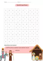 Vorschau - Arbeitsblätter - Suchsel Weihnachten - leicht - Deckblatt