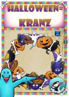 Vorschau - Mal- und Bastelvorlagen - Herbst - Halloween: Gestalte deinen individuellen Halloweenkranz - Deckblatt