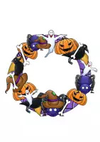 Vorschau - Mal- und Bastelvorlagen - Herbst - Halloween: Gestalte deinen individuellen Halloweenkranz - Seite 1