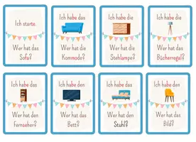 Vorschau - Spiele - Ich habe - Wer hat Lesespiel für die Grundschule - Möbel - Seite 1
