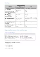 Vorschau - Arbeitsblätter - Zahlenfolgen - Übersicht mit Beispielen und Lösungen - Deckblatt