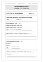 Vorschau - Test - Lernerfolgskontrolle Farben und Farbkreis (nach Itten) - Deckblatt