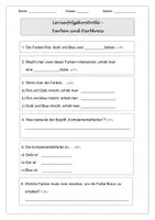 Vorschau - Test - Lernerfolgskontrolle Farben und Farbkreis (nach Itten) - Seite 3