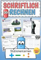 Vorschau - Arbeitsblätter - SCHRIFTLICH RECHNEN / Grundrechenarten / Stationenlernen / Lerntheke - Deckblatt
