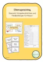 Vorschau - Arbeitsblätter - Elternsprechtag - Klasse 1 - Deckblatt