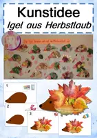 Vorschau - Mal- und Bastelvorlagen - Kunstidee Herbst Igel - Deckblatt