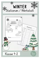 Vorschau - Unterrichtsreihen - Winter Stationen Werkstatt Arbeitsheft - Deckblatt