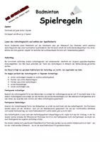 Vorschau - Videos - Badminton - Infoblatt Regelkunde - Deckblatt