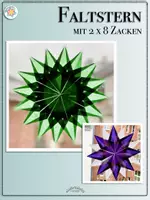 Vorschau - Mal- und Bastelvorlagen - FENSTERSTERN mit 2x 8 Zacken aus Transparentpapier - (FALTANLEITUNG / Bildanleitung & Tipps & Tricks für ein tolles Ergebnis) (Stern, Weihnachten, Advent) - Deckblatt