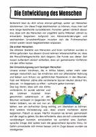 Vorschau - Arbeitsblätter - Die Entwicklung des Menschen - Seite 1
