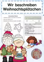 Vorschau - Arbeitsblätter - Erste Texte zu Weihnachten verfassen: Wir beschreiben Plätzchen - Deckblatt