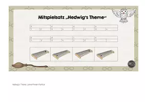 Vorschau - Arbeitsblätter - Mitspielsatz zur Filmmusik "Hedwig's Theme" - Seite 1